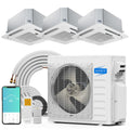 ROVSUN 28000 BTU 20 SEER2 230V Tri-Zone (9K+9K+12K) Ceiling Cassette Mini Split Air Conditioner Heat Pump with 25ft Installation Kit