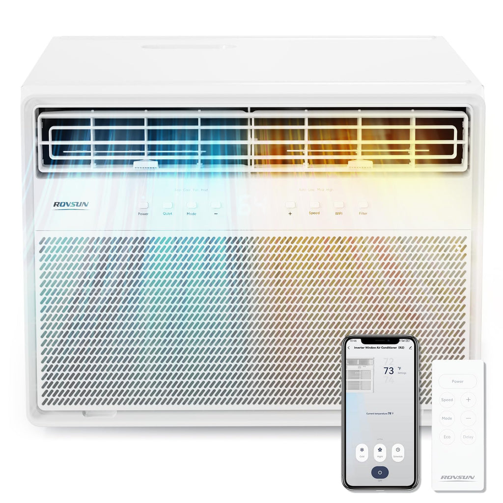 ROVSUN 8000 BTU 115V Inverter Window Air Conditioner Electric Heat and Installation Kit