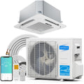 ROVSUN 12000 BTU 24 SEER2 230V Ceiling Cassette Mini Split Air Conditioner Heat Pump with 16ft Installation Kit