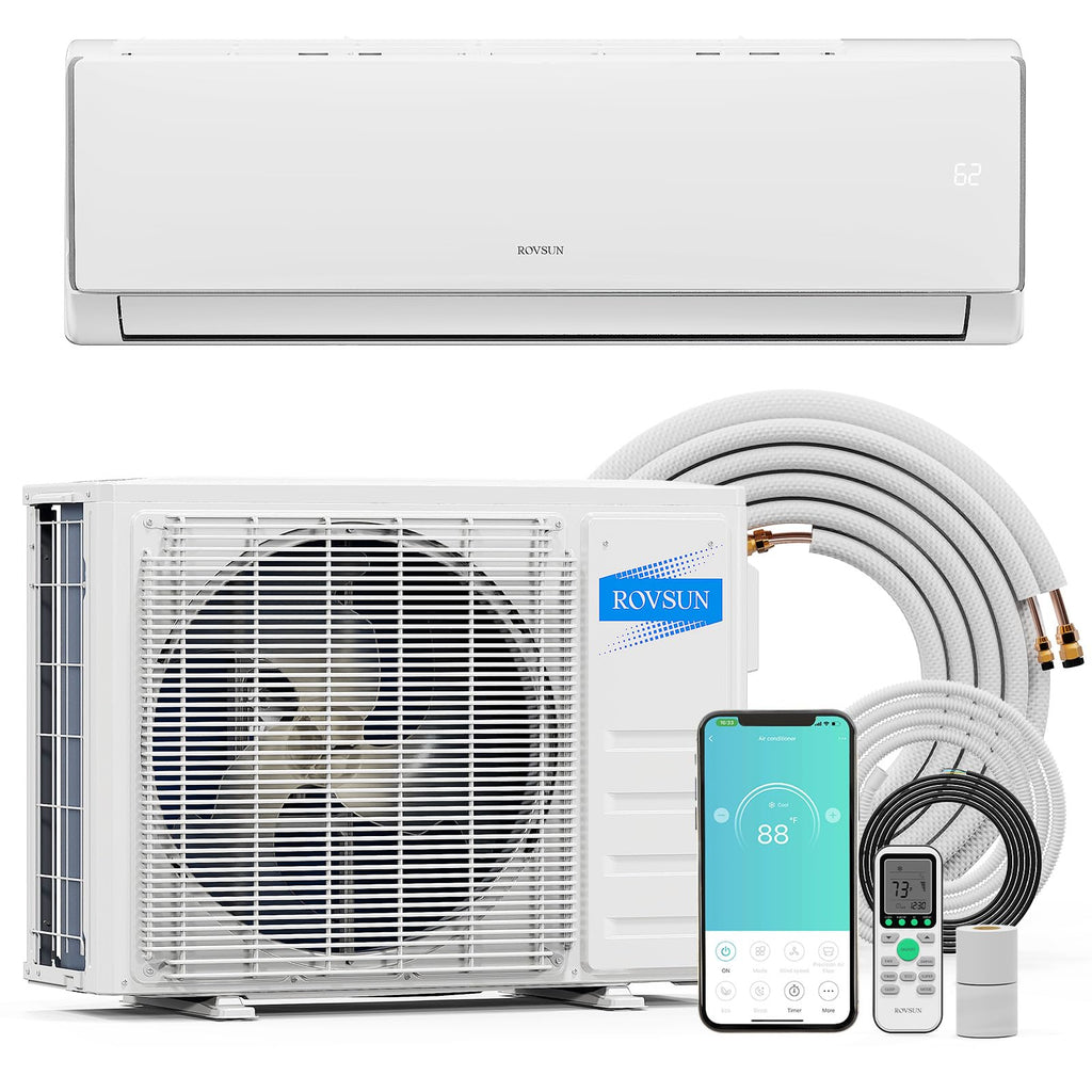 ROVSUN 11500 BTU 17 SEER2 115V Mini Split Air Conditioner Heat Pump with 16ft Installation Kit