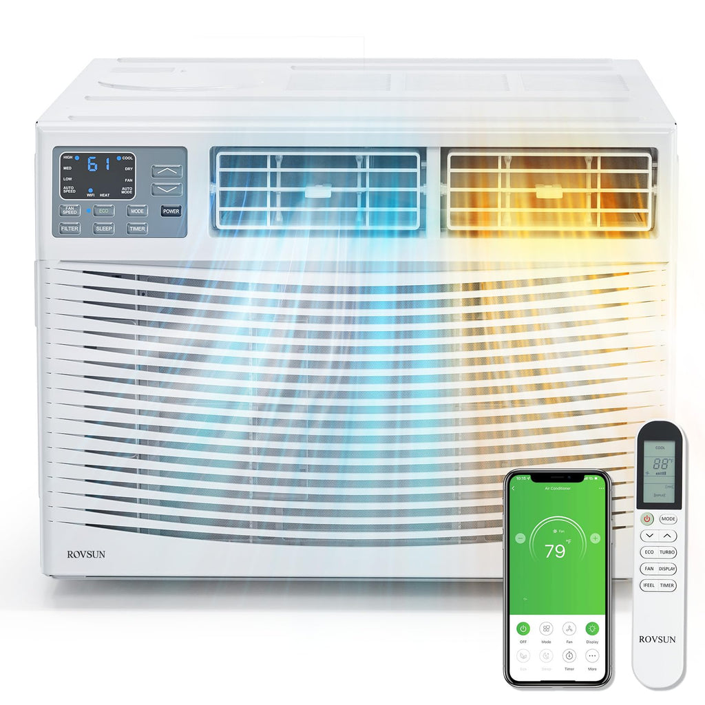 ROVSUN 8000 BTU 115V Window Air Conditioner with Electric Heat and Installation Kit