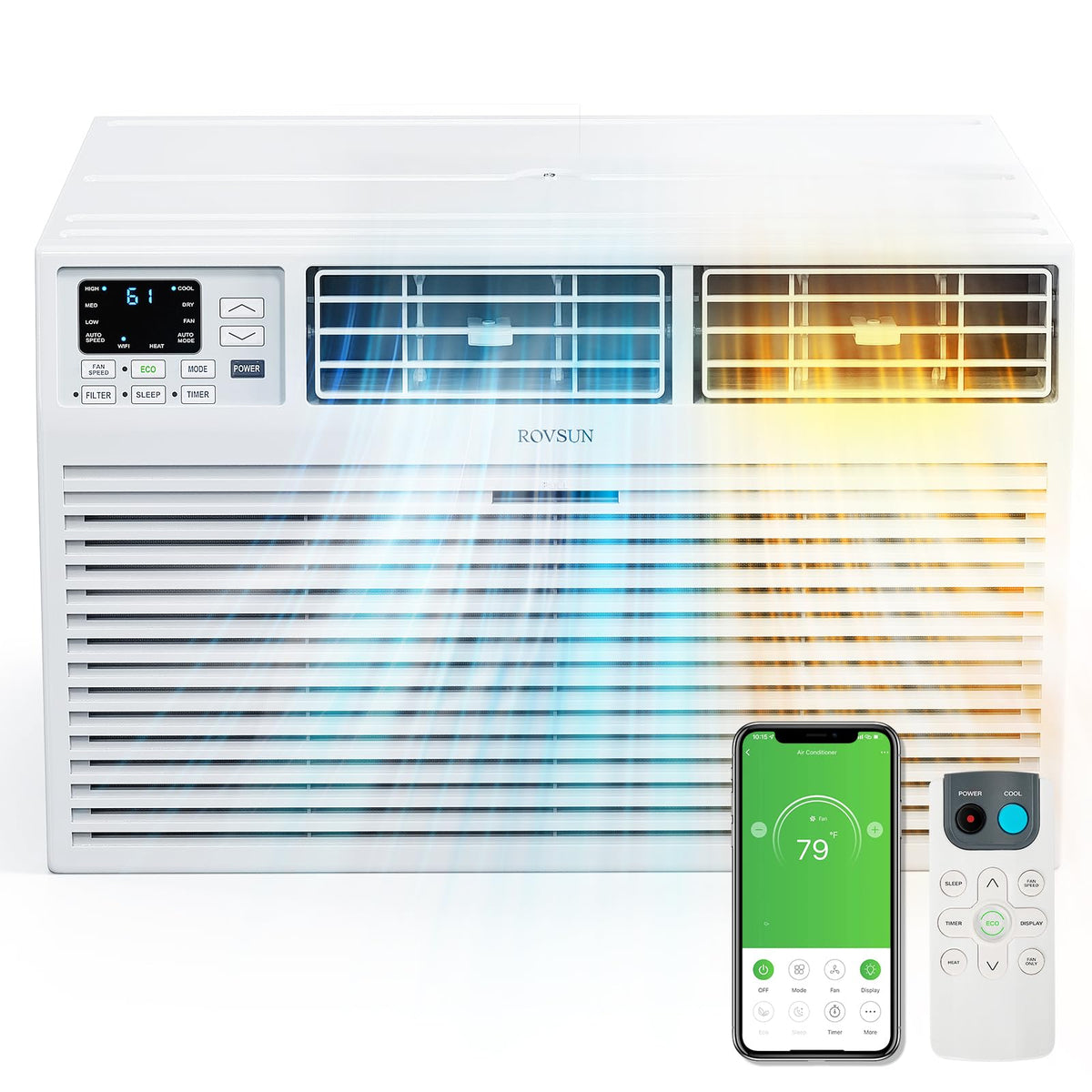 ROVSUN 8000 BTU 115V Through the Wall Air Conditioner with Electric Heat