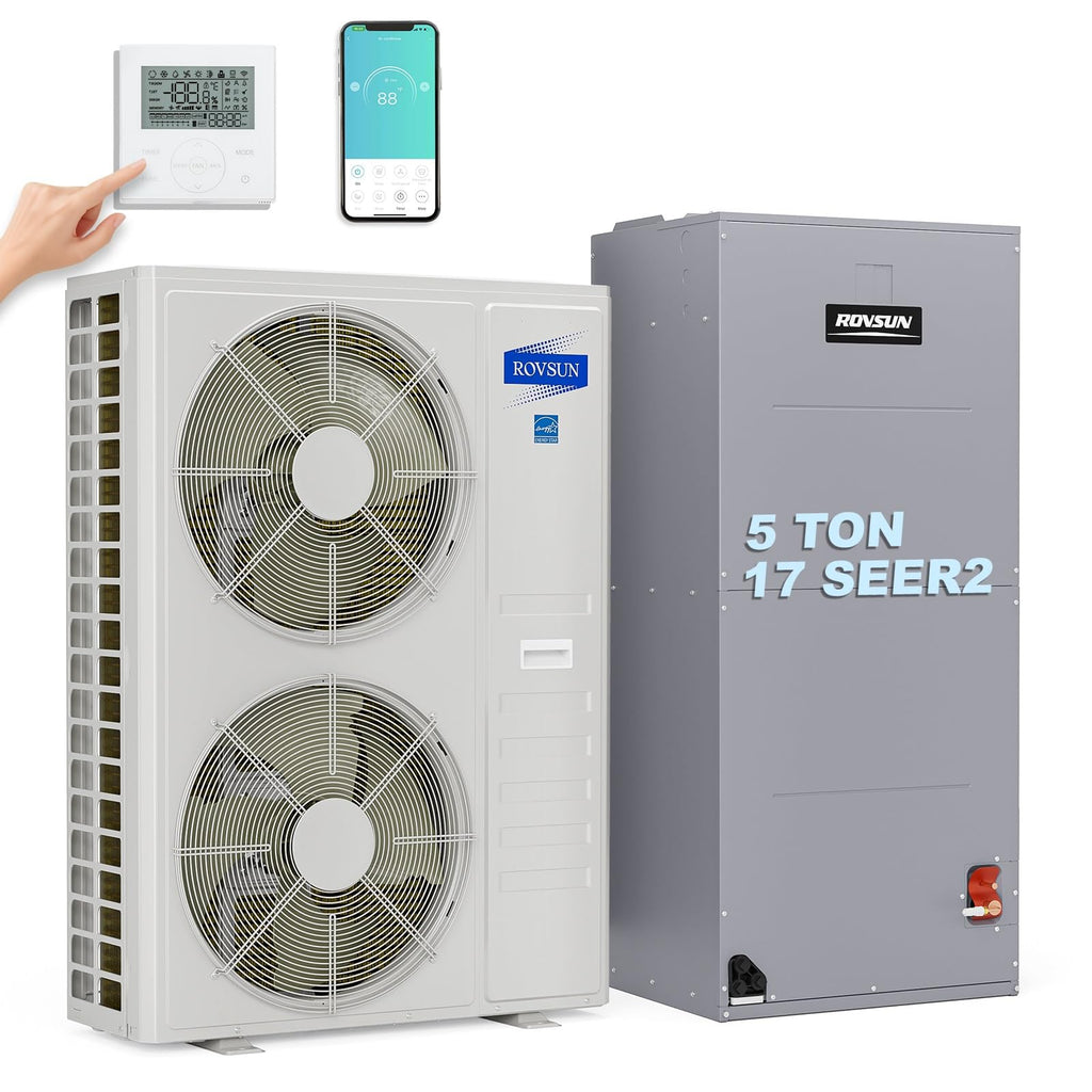 ROVSUN 54000 BTU 17 SEER2 230V Ducted Central Air Conditioner with Side Discharge Air Handler