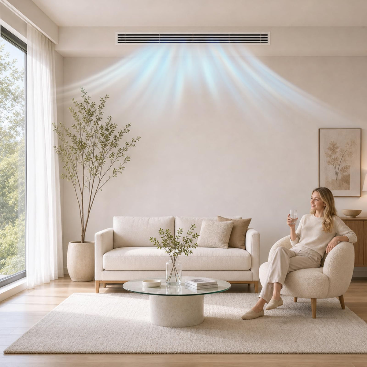 ROVSUN 54000 BTU 17 SEER2 230V Ducted Central Air Conditioner with Side Discharge Air Handler