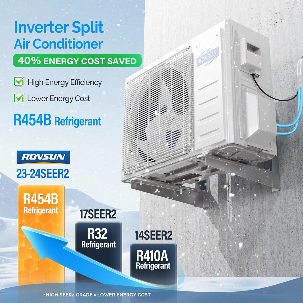 ROVSUN 18000 BTU 23 SEER2 230V Mini Split Air Conditioner Heat Pump with 16ft Installation Kit