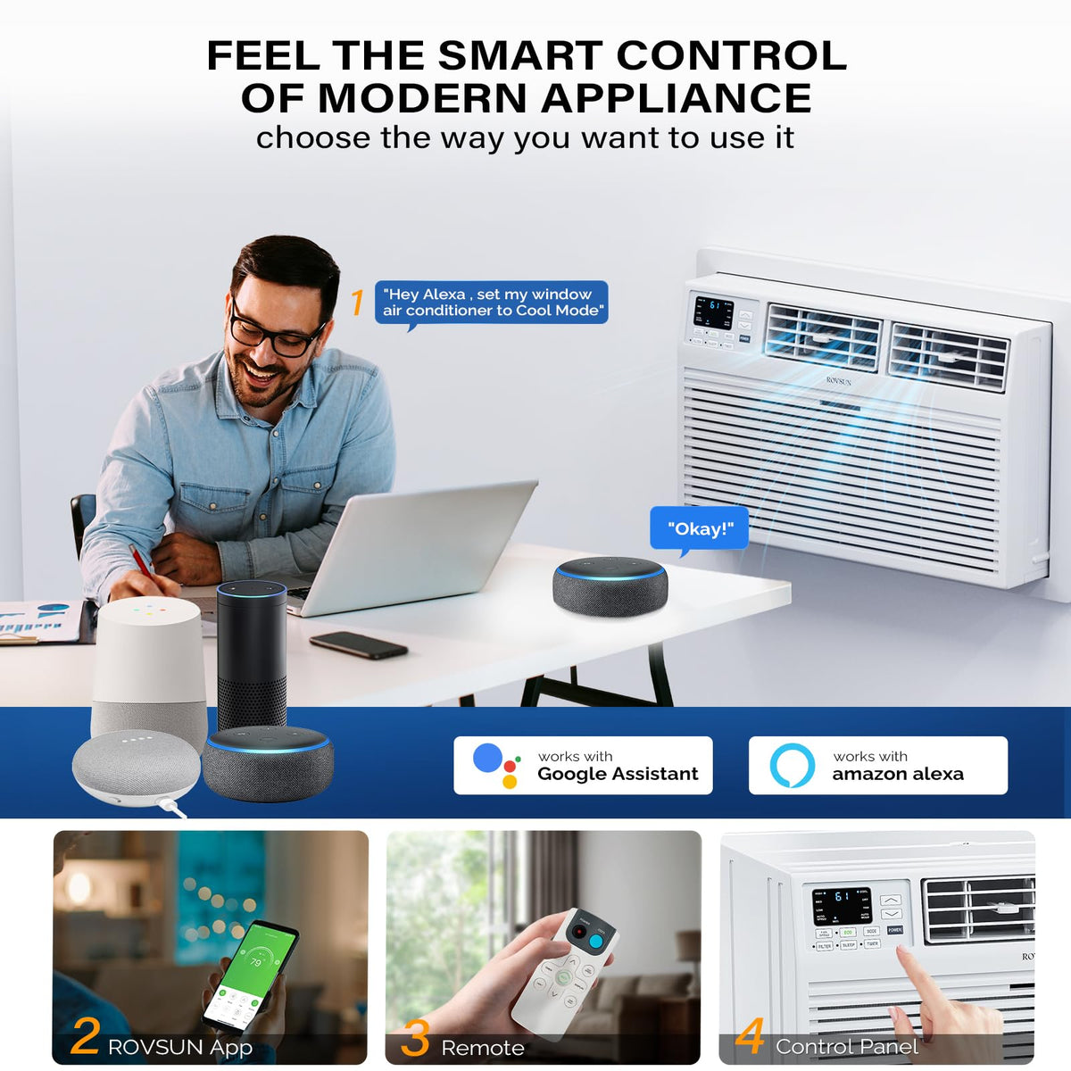 ROVSUN 10000 BTU 230V Through the Wall Air Conditioner with Electric Heat