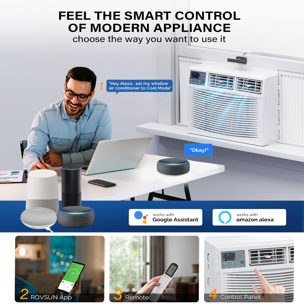 ROVSUN 12000 BTU 230V Window Air Conditioner with Electric Heat and Installation Kit