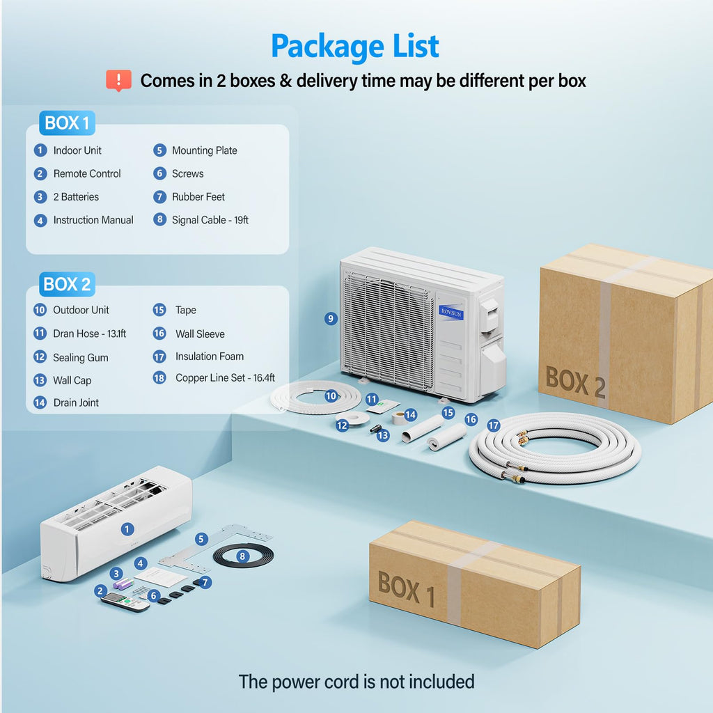 ROVSUN 17000 BTU 17 SEER2 230V Mini Split Air Conditioner Heat Pump with 16ft Installation Kit